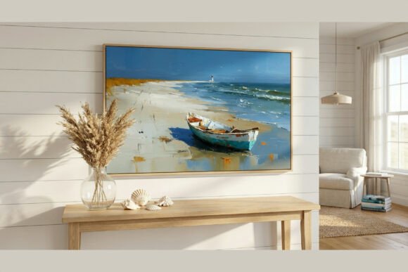 Bringing the Coast Home: The Art of Coastal Solitude Oil Boat Lighthouse
