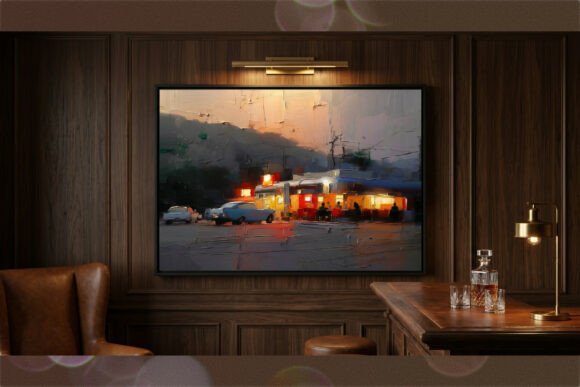 Night at the Diner Oil Art