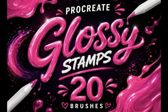 Procreate Glossy Lettering Brushes: Creating Digital Shine