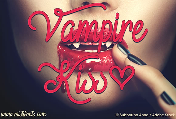 The Allure of Vampire Kiss: An Enchanting Monoline Script for Modern Creators