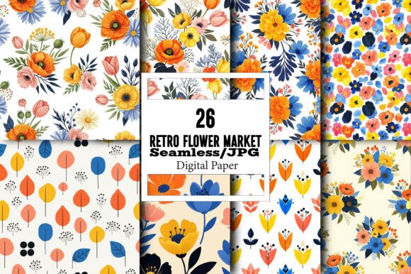 Unlock Creative Freedom with the Retro Flower Market Digital Pattern